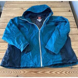 Columbia Thermal Coil Hooded Coat Size 3X Women’s Blue Full Zip